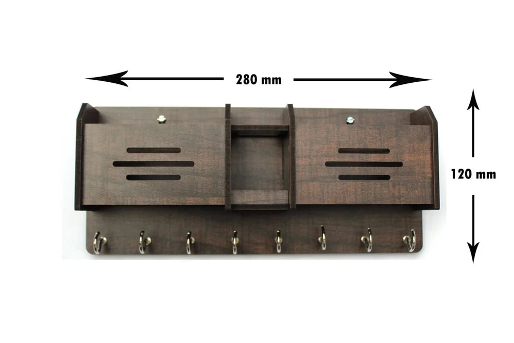 Wooden Mobile & Key Holder (Brown, Pack of 2)