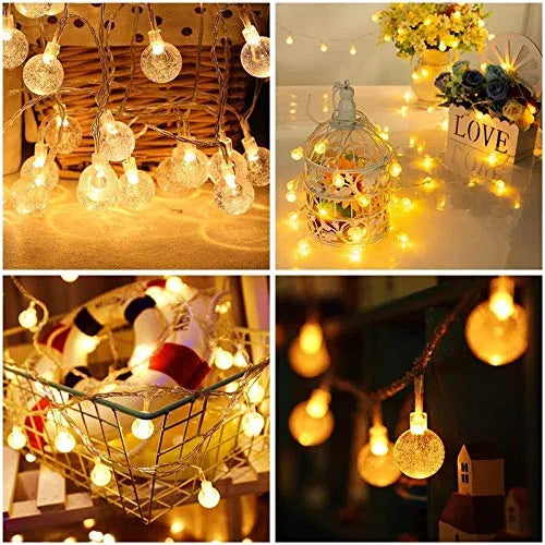 CrystalGlow 14-LED Bubble Ball String Lights