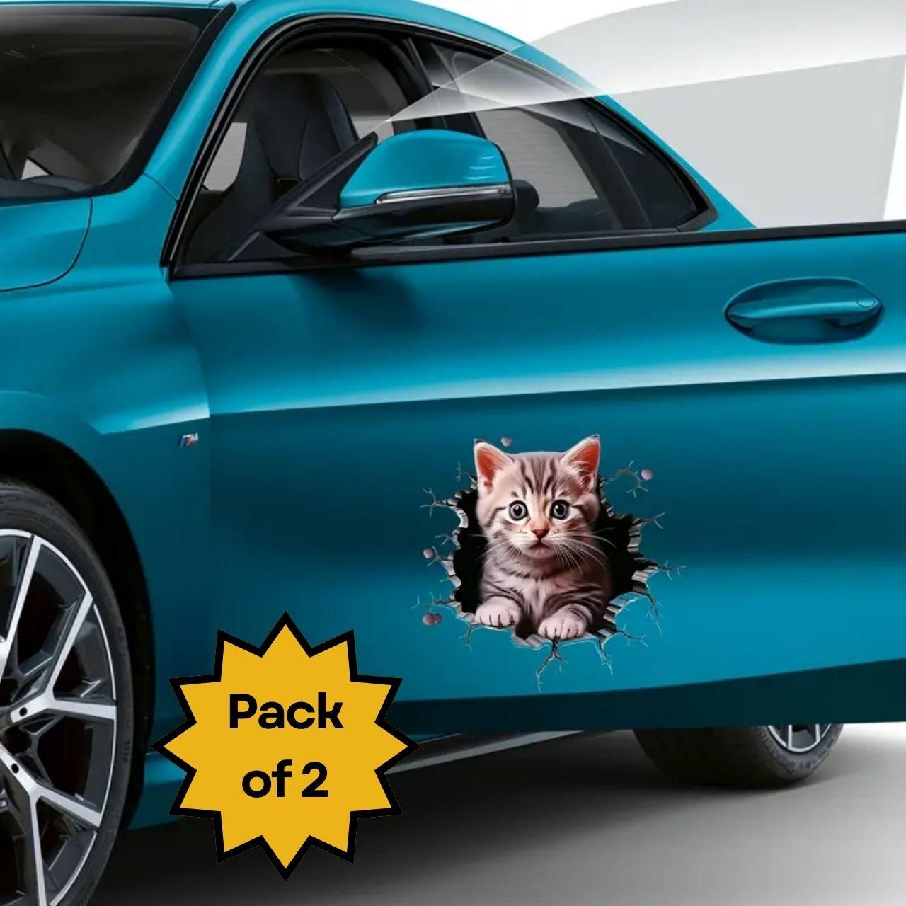 KittyStick™ - Durable Cat Car Stickers (Pack of 2)