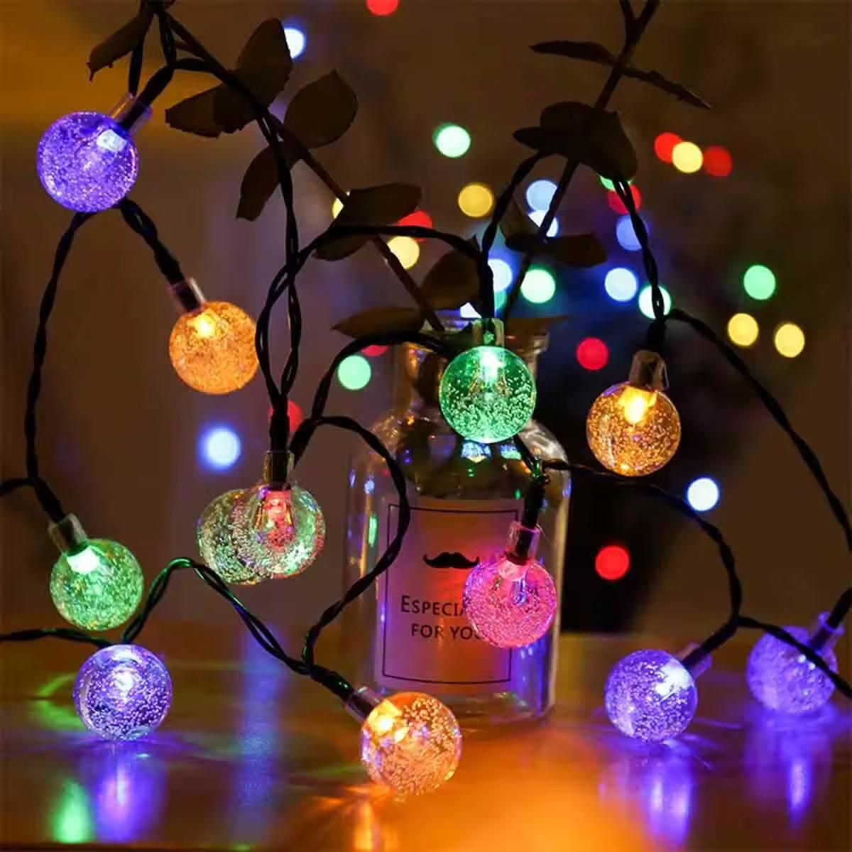 CrystalGlow 14-LED Bubble Ball String Lights