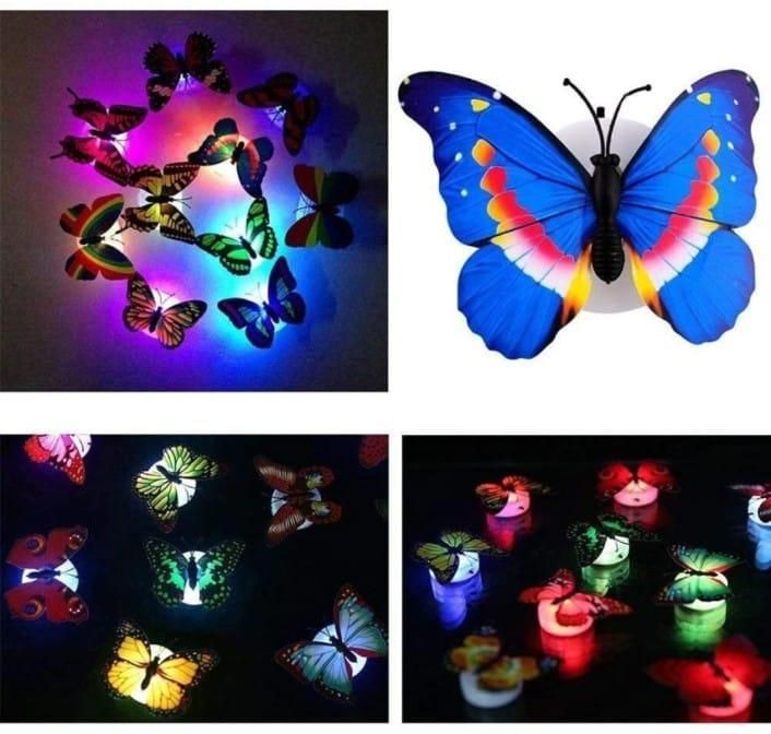 FlutterBright 3D Butterfly LED Lights (Pack of 3)