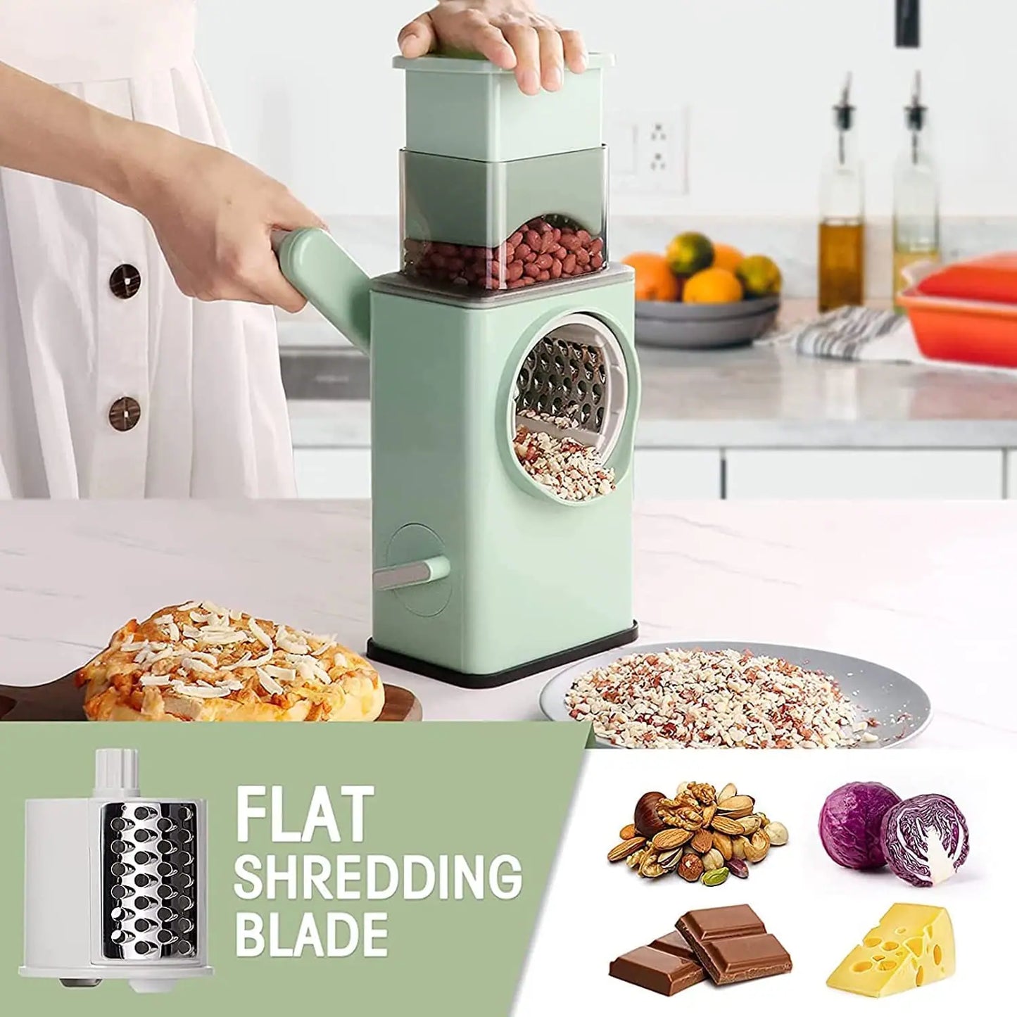QuickSlice Rotary Cutter – 4 in 1 Fine & Coarse Shredder