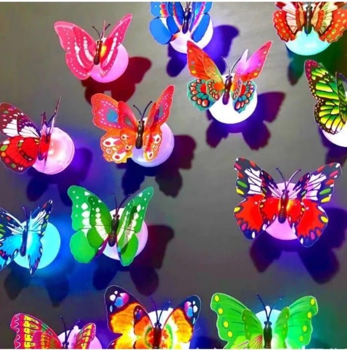 FlutterBright 3D Butterfly LED Lights (Pack of 3)