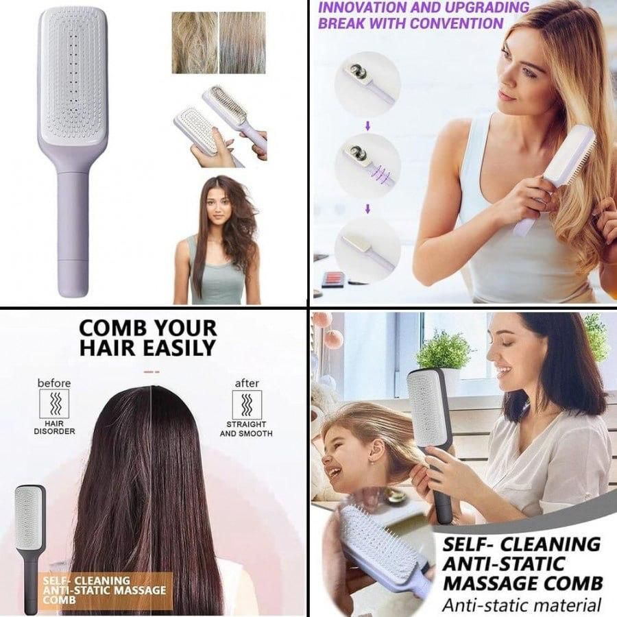 AutoClean Anti-Static Massage Comb for Adults and Kids