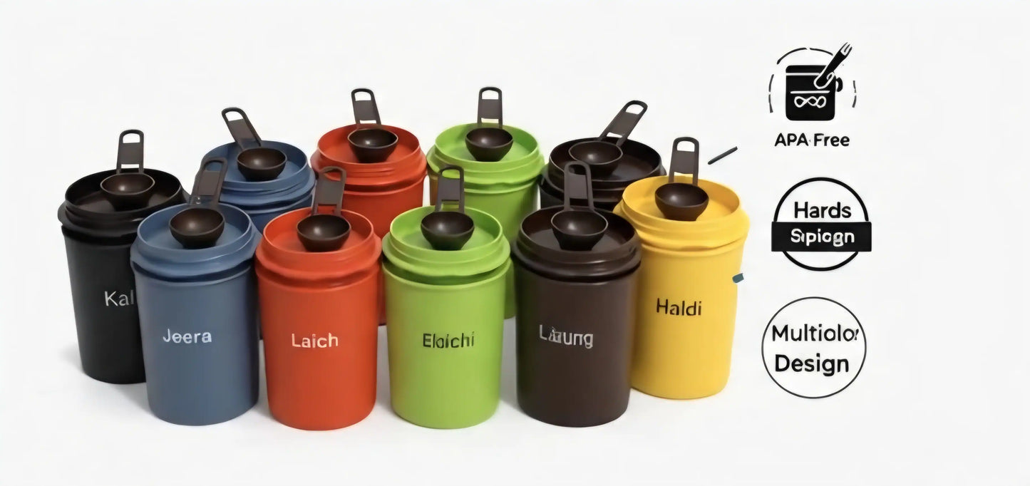 Premium 8-Piece Multicolor Spice Jar Set 🌈🌶️