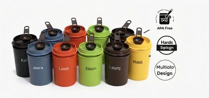Premium 8-Piece Multicolor Spice Jar Set 🌈🌶️
