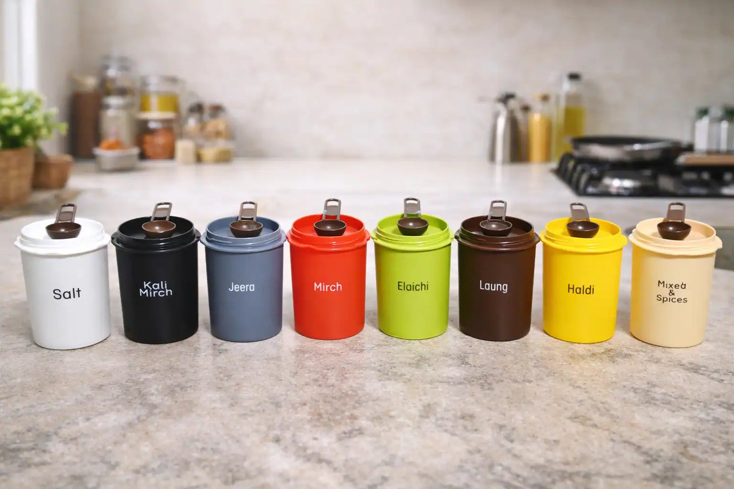 Premium 8-Piece Multicolor Spice Jar Set 🌈🌶️