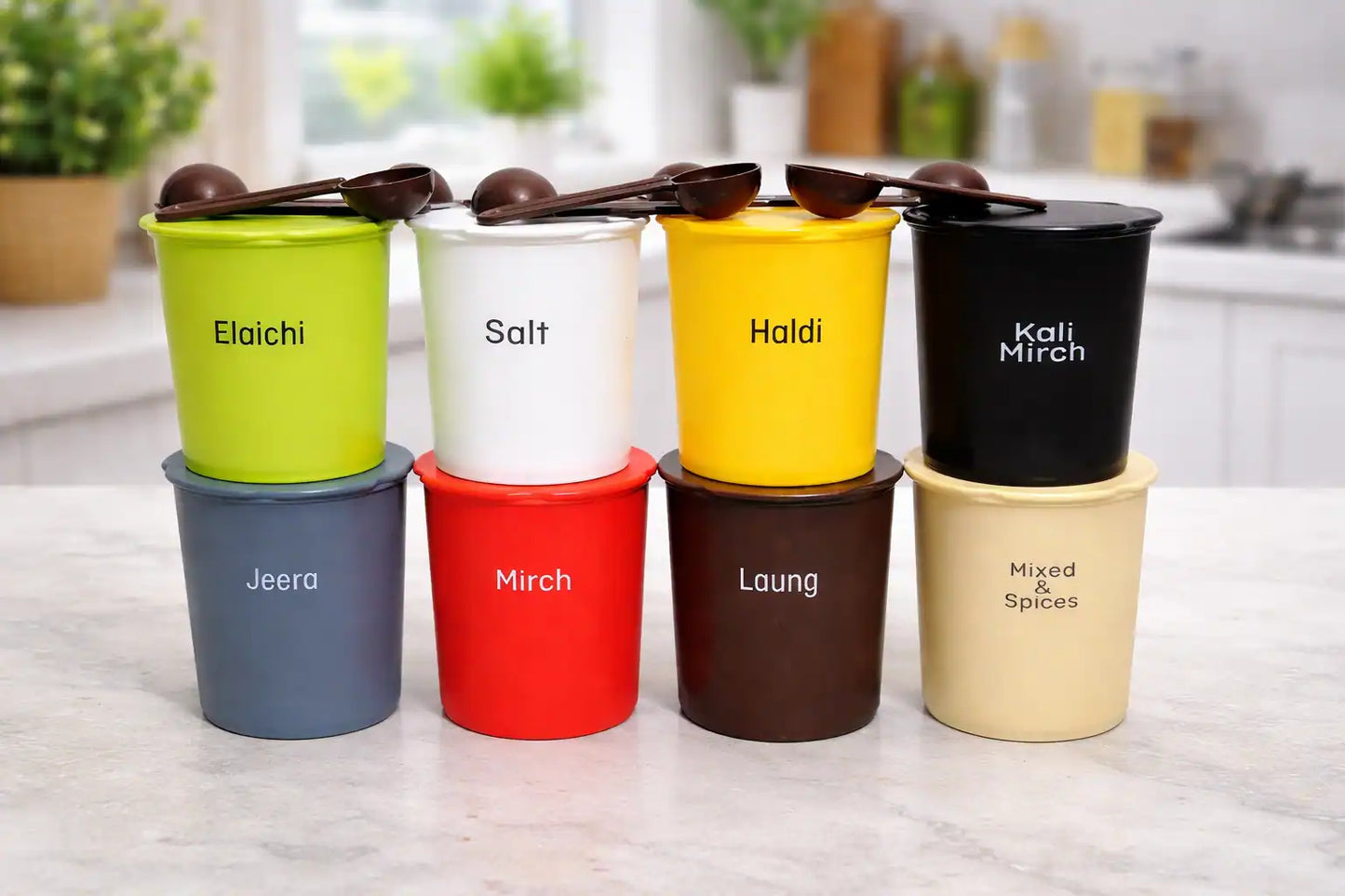 Premium 8-Piece Multicolor Spice Jar Set 🌈🌶️