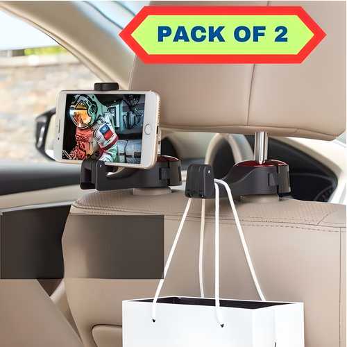 AutoEase™ 2-in-1 Car Seat Hook & Phone Holder (Pack of 2)