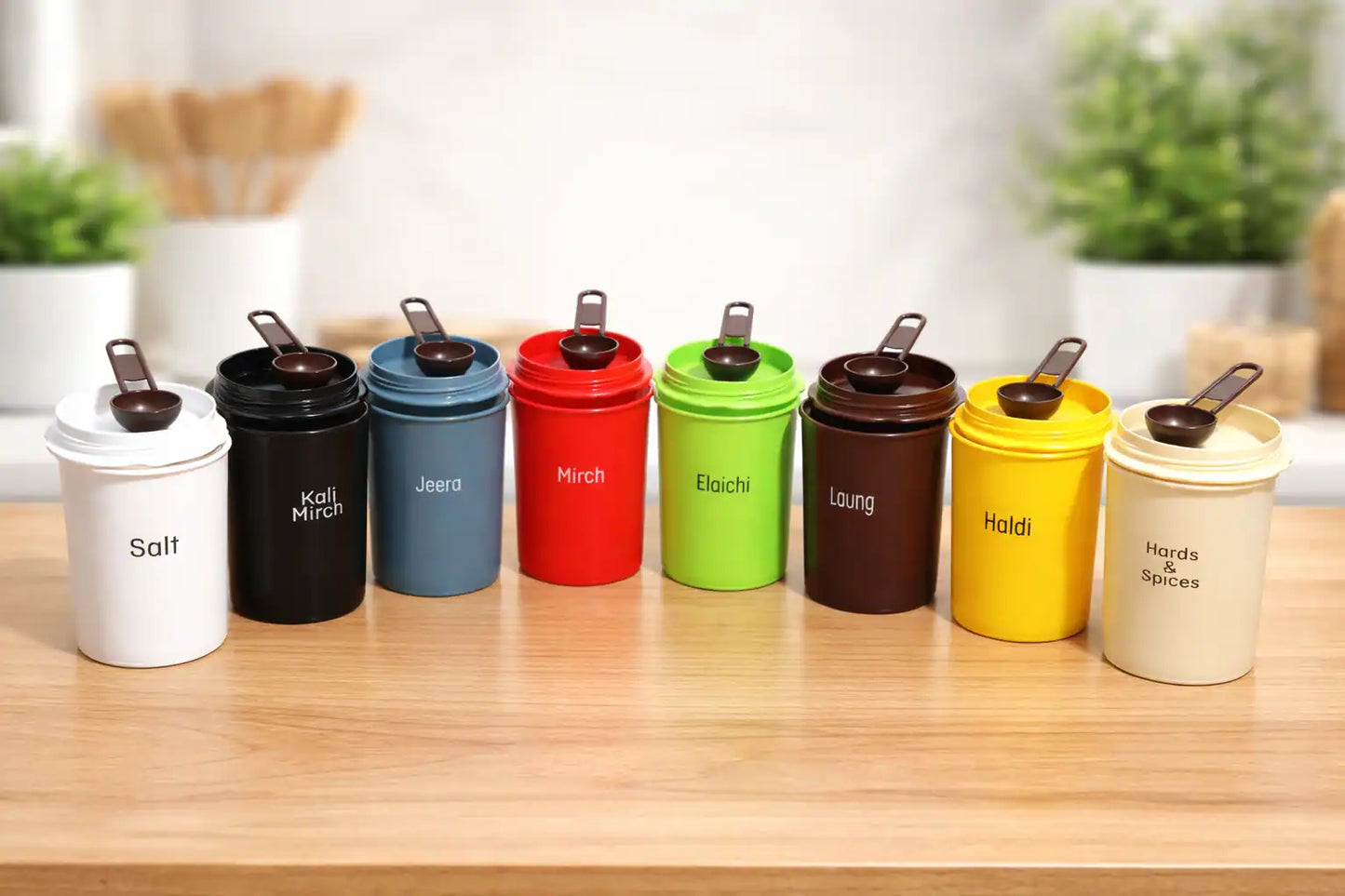 Premium 8-Piece Multicolor Spice Jar Set 🌈🌶️
