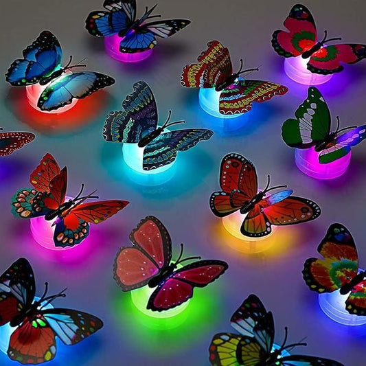 FlutterBright 3D Butterfly LED Lights (Pack of 3)